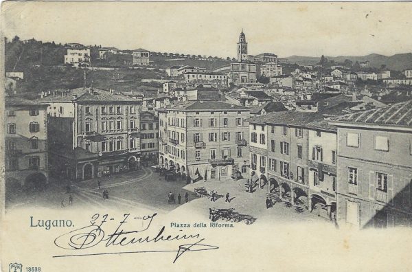 Lugano Piazza della riforma 1905 Lugano Piazza della riforma 1905