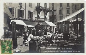 Mercato Lugano Piazza Riforma 1929