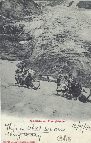 Sclitteln am Eigergletscher 1905 Sclitteln am Eigergletscher 1905
