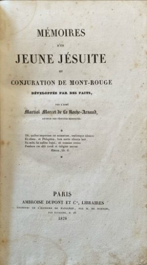 Mémoires d’un jeune jésuite 1828 Mémoires d’un jeune jésuite 1828