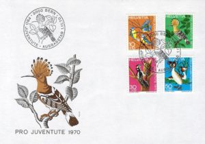 Busta Primo Giorno Pro Juventute 1970 con serie completa di francobolli svizzeri