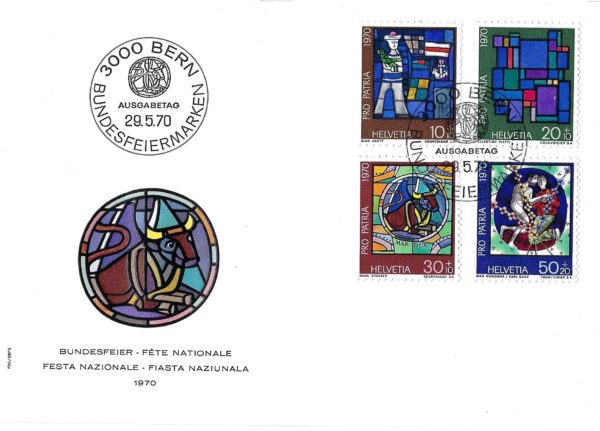 Francobollo Pro Patria 1970 FDC serie completa Festa Nazionale Svizzera
