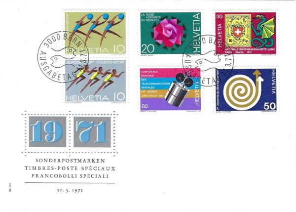 Francobolli Svizzera 1971 FDC serie completa busta primo giorno Francobolli Svizzera 1971 FDC serie completa busta primo giorno