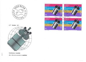 FDC Svizzera 1971 UIT Ginevra – Telecomunicazioni spaziali – blocco francobolli Helvetia 80c FDC Svizzera 1971 UIT Ginevra – Telecomunicazioni spaziali – blocco francobolli Helvetia 80c