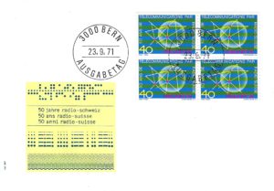 FDC Svizzera 1971 – Radio Svizzera blocco da 4 Busta FDC Svizzera 1971 Radio Svizzera blocco da 4 40c