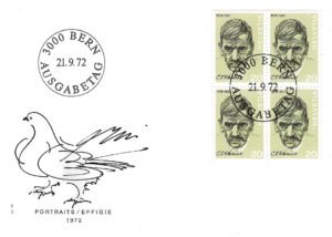 Busta Primo Giorno Svizzera 1972 – Carl Framme blocco 4 FDC Svizzera 1972 blocco 4 Carl Framme