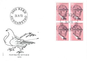 Busta Primo Giorno Svizzera 1972 – Le Corbusier blocco 4 FDC Svizzera 1972 Le Corbusier blocco 4 francobolli