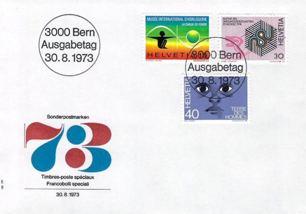 FDC Svizzera 1973 Sonderpostmarken francobolli speciali Primo Giorno