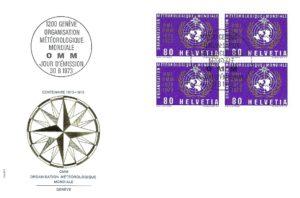 Busta primo giorno Organisation Météorologique Mondiale 1973 Svizzera Busta primo giorno Organisation Météorologique Mondiale 1973 Svizzera francobolli 0.80 CHF