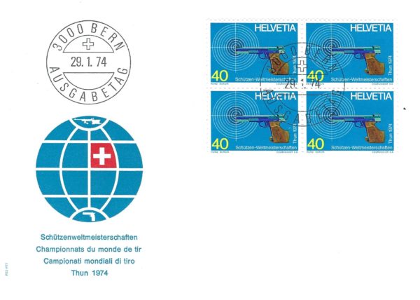 Busta primo giorno Svizzera 1974 – Campionati mondiali di tiro Thun