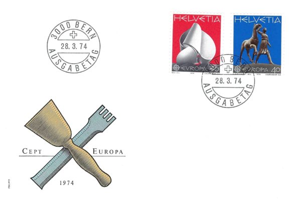 Busta primo giorno Svizzera 1974 CEPT Europa Busta primo giorno Svizzera 1974 CEPT Europa Max Bill