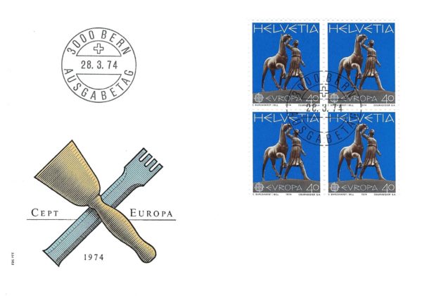Busta primo giorno Svizzera 1974 CEPT Europa 40c Busta primo giorno Svizzera 1974 CEPT Europa 40c Burckhardt Bill