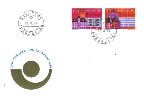 Busta primo giorno Svizzera 1974 Congresso UPU Losanna