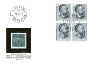 Busta primo giorno Svizzera 1974 Heinrich von Stephan Centenario UPU