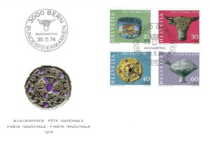 Busta primo giorno Svizzera 1974 Serie Pro Patria Busta primo giorno Svizzera 1974 Serie Pro Patria Festa Nazionale