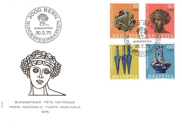 Busta primo giorno Svizzera 1975 Pro Patria Helvetia