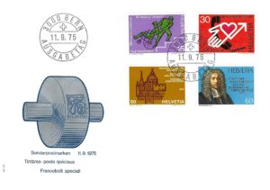 Busta primo giorno Svizzera 1975 francobolli speciali Helvetia Busta primo giorno Svizzera 1975 francobolli speciali Helvetia