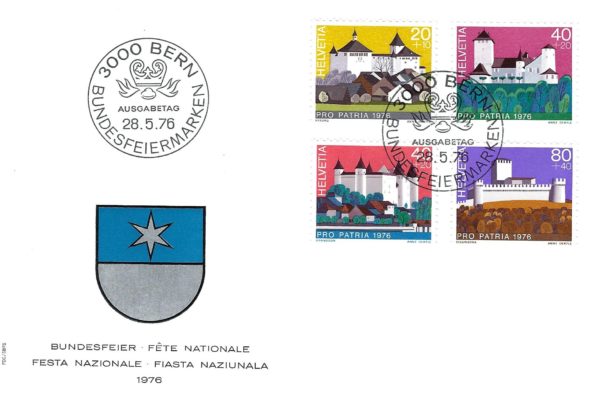 Busta primo giorno Svizzera 1976 Pro Patria Helvetia
