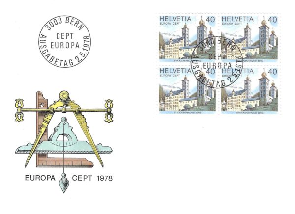 FDC Svizzera 1978 – Serie Europa CEPT Stockalperpalast Brig