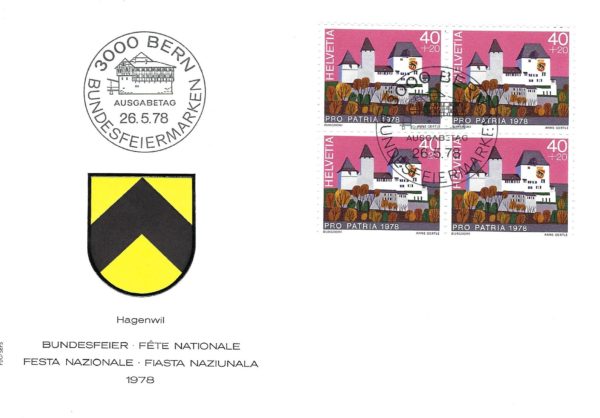 Francobollo Svizzera 1978 – Pro Patria Castello di Burgdorf FDC Svizzera 1978 – Pro Patria Castello di Burgdorf