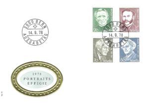 FDC Svizzera 1978 Portraits Effigie FDC Svizzera 1978 Portraits Effigie con francobolli e timbro ufficiale