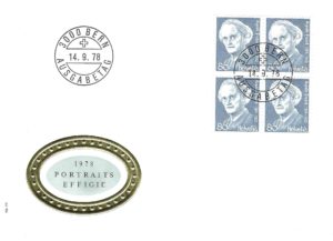 FDC Svizzera 1978 Auguste Piccard FDC Svizzera 1978 Auguste Piccard con blocco da quattro francobolli