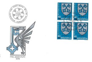 FDC Svizzera 1978 Pro Juventute Wangen blocco 80+40