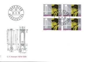 FDC Svizzera 1979 Othmar Ammann blocco da quattro