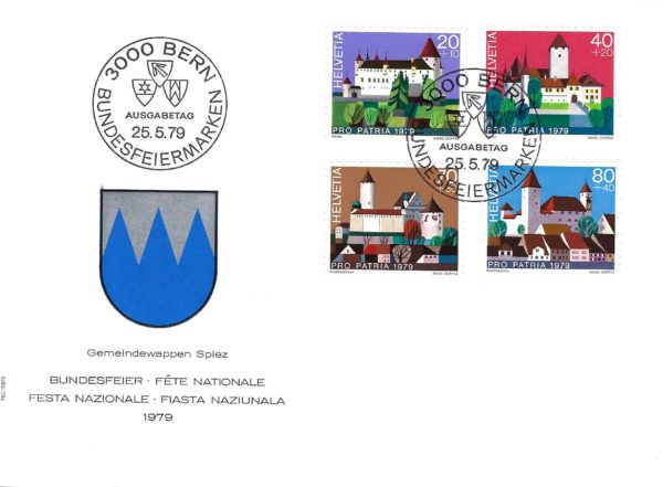 Busta Pro Patria 1979 Castelli Svizzeri Busta Primo Giorno Pro Patria 1979 Castelli Svizzeri