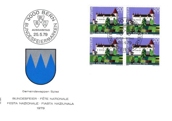 Busta Pro Patria 1979 Castello di Oron Busta Primo Giorno Pro Patria 1979 Castello di Oron