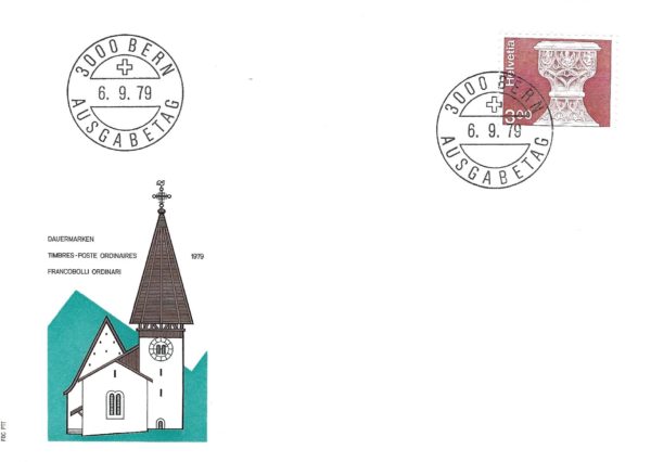 FDC Svizzera 1979 francobollo 3 CHF FDC Svizzera 1979 con francobollo ordinario da 3 CHF