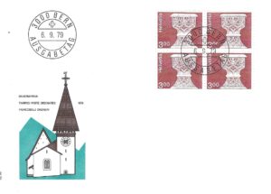FDC Svizzera 1979 con blocco da quattro francobolli da 3 CHF