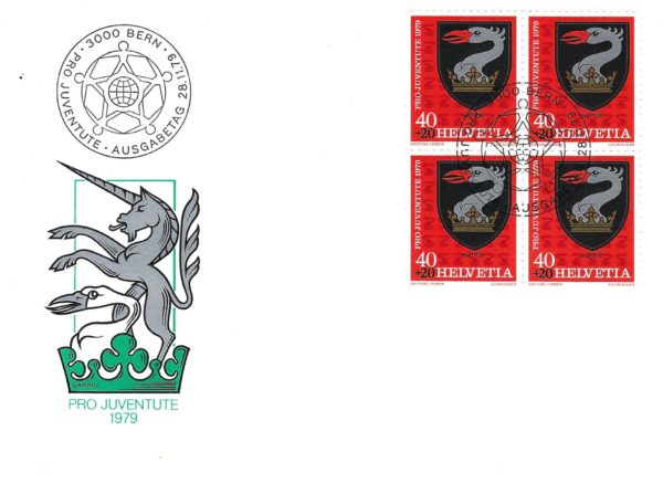 FDC Svizzera 1979 Pro Juventute stemma Rüte