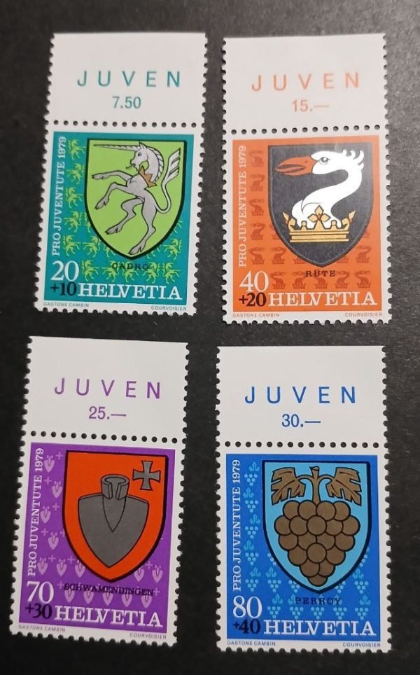 Francobolli Pro Juventute 1979 non circolati – serie completa stemmi comunali