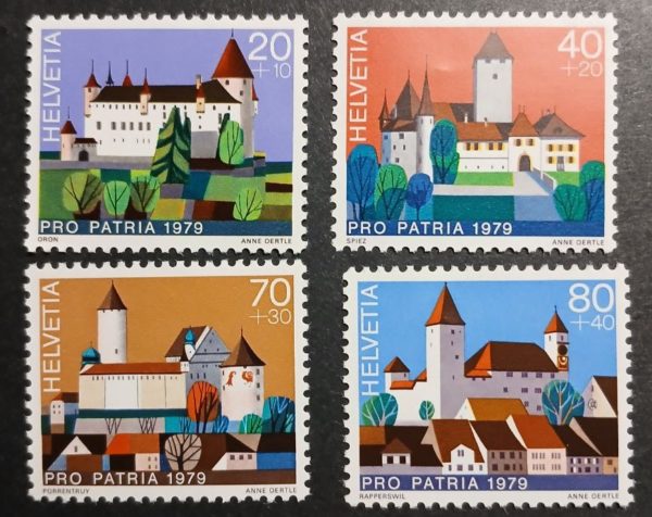 Pro Patria 1979 – Serie castelli svizzeri Serie Pro Patria 1979 castelli Svizzera