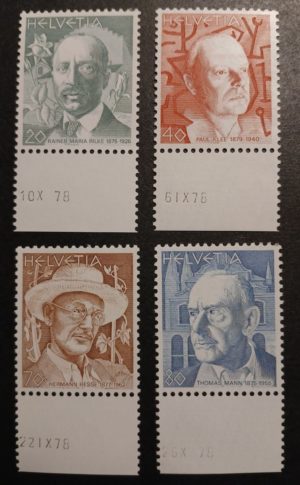 Serie letterati Svizzera 1978 francobolli