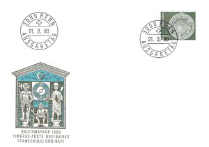 Busta Primo Giorno Svizzera 1980 con francobollo ordinario Dauermarken da 30 centesimi.