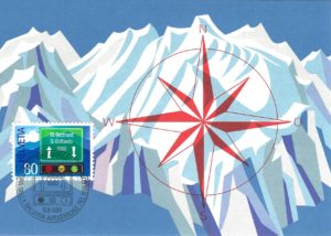 Cartolina commemorativa apertura galleria del San Gottardo 1980