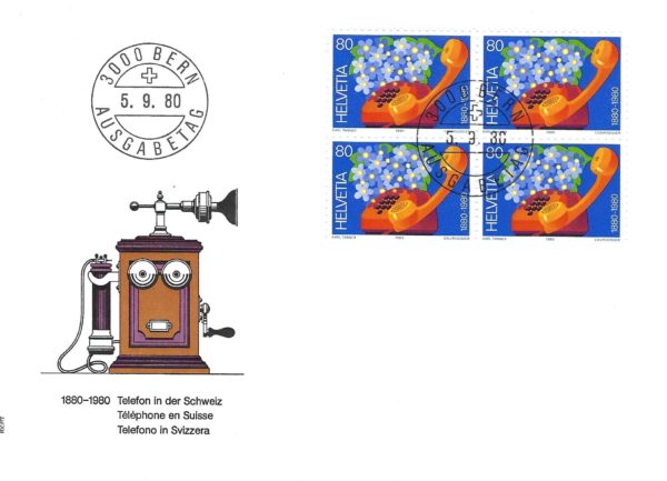 Busta FDC 1980 Telefono in Svizzera