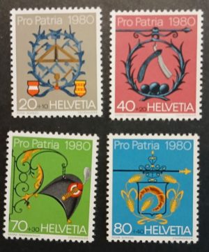 Francobolli Svizzera Pro Patria 1980 serie completa MNH