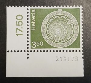 Francobollo astrolabio Svizzera 1979 MNH con bordo Francobollo Svizzera 1979 astrolabio 3.50 MNH con bordo