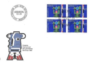 Francobolli Svizzera 1981 Congresso Geometri Blocco 4 francobolli Svizzera 1981 Congresso Geometri