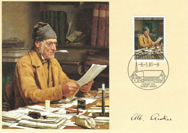 Cartolina postale Svizzera 1981 Albert Anker Cartolina postale Svizzera 1981 Albert Anker Il segretario comunale