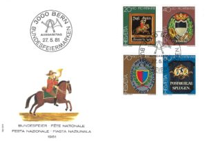 FDC Pro Patria 1981 Svizzera Busta primo giorno Pro Patria 1981 Svizzera serie completa