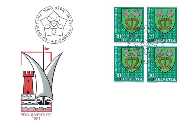 FDC Pro Juventute 1981 Uffikon FDC Pro Juventute 1981 stemma comune Uffikon