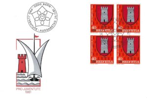FDC Pro Juventute 1981 Torre FDC Pro Juventute 1981 stemma comune Torre