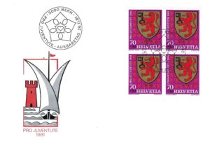 FDC Pro Juventute 1981 Benken FDC Pro Juventute 1981 stemma comune Benken