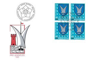 FDC Pro Juventute 1981 Préverenges FDC Pro Juventute 1981 stemma comune Préverenges