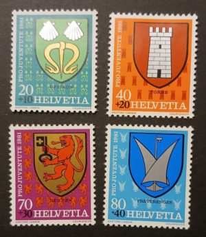 Serie Pro Juventute 1981 – Stemmi comunali Serie Pro Juventute 1981 stemmi comunali francobolli