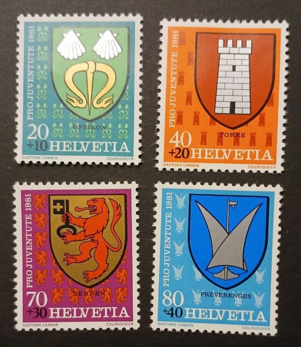 Serie Pro Juventute 1981 – Stemmi comunali Serie Pro Juventute 1981 stemmi comunali francobolli